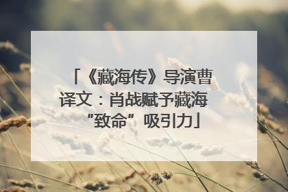 《藏海传》导演曹译文：肖战赋予藏海“致命”吸引力