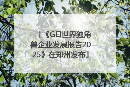 《GEI世界独角兽企业发展报告2025》在郑州发布