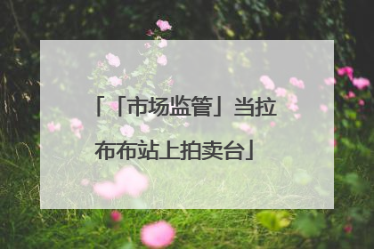 「市场监管」当拉布布站上拍卖台