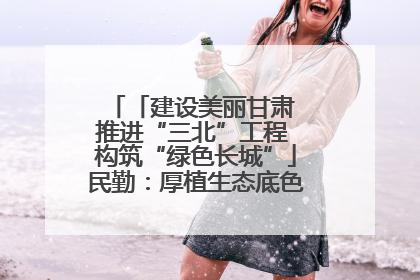 「建设美丽甘肃 推进“三北”工程 构筑“绿色长城”」民勤：厚植生态底色 筑牢绿色屏障
