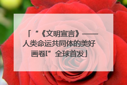 “《文明宣言》——人类命运共同体的美好画卷I”全球首发