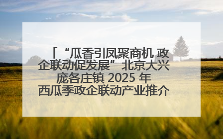 “瓜香引凤聚商机 政企联动促发展”北京大兴庞各庄镇 2025 年西瓜季政企联动产业推介活动圆满举行