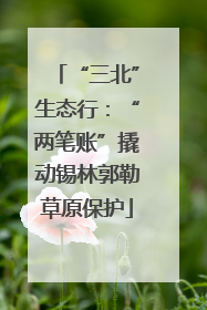 “三北”生态行：“两笔账”撬动锡林郭勒草原保护