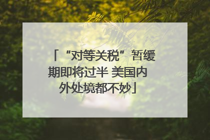 “对等关税”暂缓期即将过半 美国内外处境都不妙