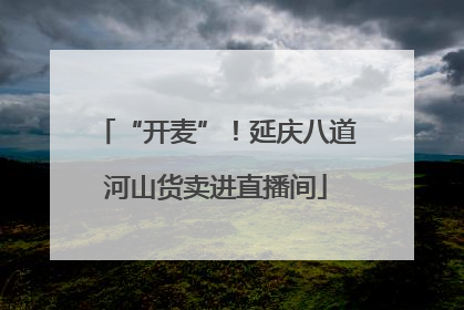 “开麦”！延庆八道河山货卖进直播间