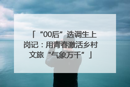 “00后”选调生上岗记：用青春激活乡村文旅“气象万千”