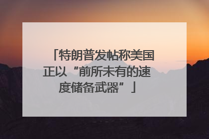 特朗普发帖称美国正以“前所未有的速度储备武器”