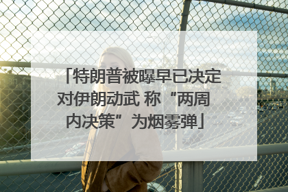 特朗普被曝早已决定对伊朗动武 称“两周内决策”为烟雾弹
