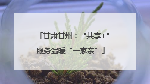 甘肃甘州：“共享+”服务温暖“一家亲”