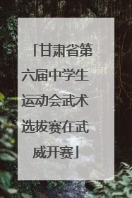 甘肃省第六届中学生运动会武术选拔赛在武威开赛