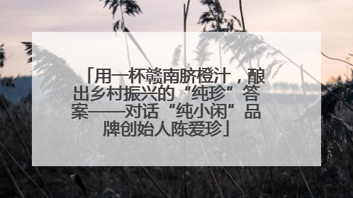 用一杯赣南脐橙汁，酿出乡村振兴的“纯珍”答案——对话“纯小闲”品牌创始人陈爱珍