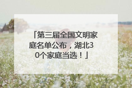 第三届全国文明家庭名单公布，湖北30个家庭当选！