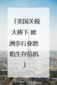 美国关税大棒下 欧洲多行业恐陷生存危机