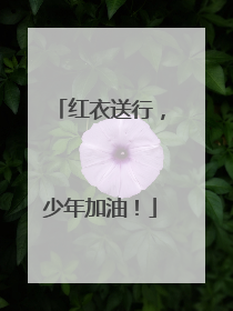 红衣送行，少年加油！