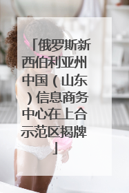 俄罗斯新西伯利亚州中国（山东）信息商务中心在上合示范区揭牌
