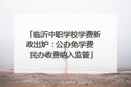 临沂中职学校学费新政出炉：公办免学费 民办收费纳入监管