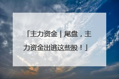 主力资金｜尾盘，主力资金出逃这些股！