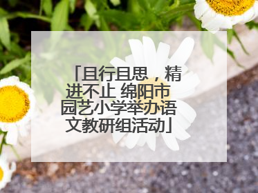 且行且思，精进不止 绵阳市园艺小学举办语文教研组活动