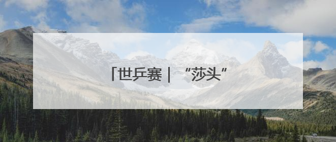 世乒赛｜“莎头”组合闯入混双决赛