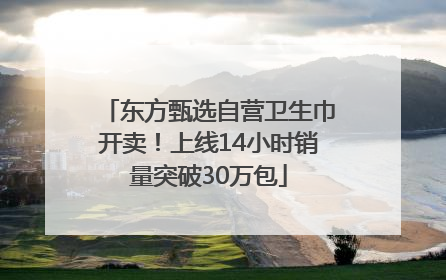 东方甄选自营卫生巾开卖！上线14小时销量突破30万包