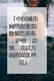 中国城市网络形象指数报告发布,泸州:治理、宜居方面的双优典范