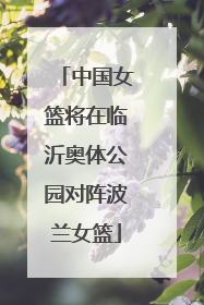 中国女篮将在临沂奥体公园对阵波兰女篮
