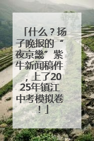 什么？扬子晚报的“夜京畿”紫牛新闻稿件，上了2025年镇江中考模拟卷！