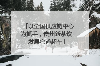 以全国供应链中心为抓手，贵州新茶饮发展弯道超车