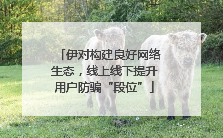 伊对构建良好网络生态，线上线下提升用户防骗“段位”
