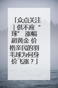 众点关注｜供不应“球” 涨幅超黄金 价格亲民的羽毛球为何身价飞涨？