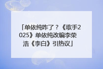 单依纯咋了？《歌手2025》单依纯改编李荣浩《李白》引热议