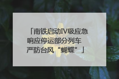 南铁启动Ⅳ级应急响应停运部分列车 严防台风“蝴蝶”