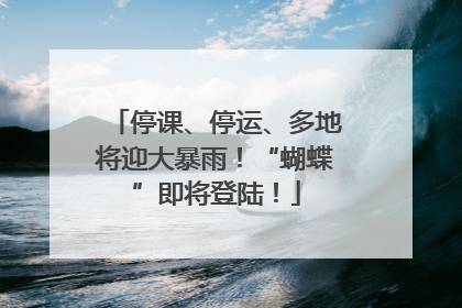 停课、停运、多地将迎大暴雨！“蝴蝶”即将登陆！
