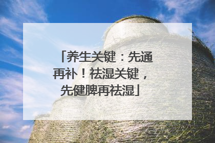 养生关键：先通再补！祛湿关键，先健脾再祛湿