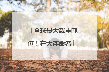 全球最大载重吨位！在大连命名