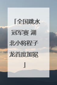 全国跳水冠军赛 湖北小将程子龙首度加冕