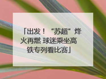 出发！“苏超”烽火再燃 球迷乘坐高铁专列看比赛