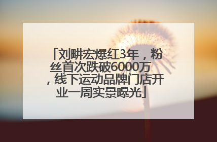 刘畊宏爆红3年，粉丝首次跌破6000万，线下运动品牌门店开业一周实景曝光