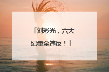 刘彩光，六大纪律全违反！