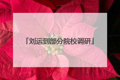 刘运到部分院校调研