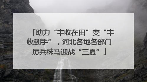 助力“丰收在田”变“丰收到手”，河北各地各部门厉兵秣马迎战“三夏”
