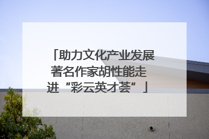 助力文化产业发展 著名作家胡性能走进“彩云英才荟”