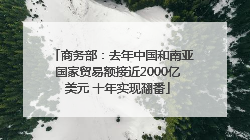 商务部：去年中国和南亚国家贸易额接近2000亿美元 十年实现翻番