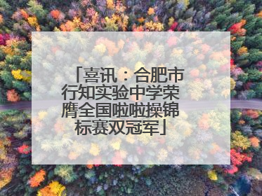 喜讯：合肥市行知实验中学荣膺全国啦啦操锦标赛双冠军
