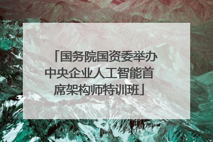 国务院国资委举办中央企业人工智能首席架构师特训班