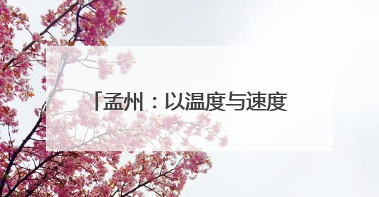 孟州：以温度与速度书写高质量发展答卷