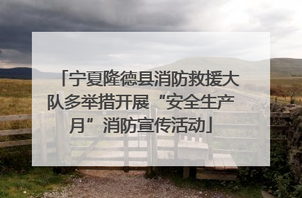 宁夏隆德县消防救援大队多举措开展“安全生产月”消防宣传活动