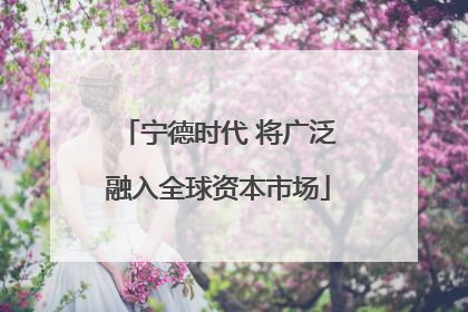 宁德时代 将广泛融入全球资本市场
