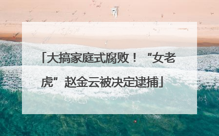 大搞家庭式腐败！“女老虎”赵金云被决定逮捕