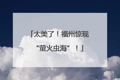 太美了！福州惊现“萤火虫海”！